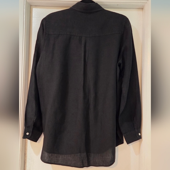 Women's J. McLaughlin Black Britt Linen Blouse, Size L - Picture 9 of 13